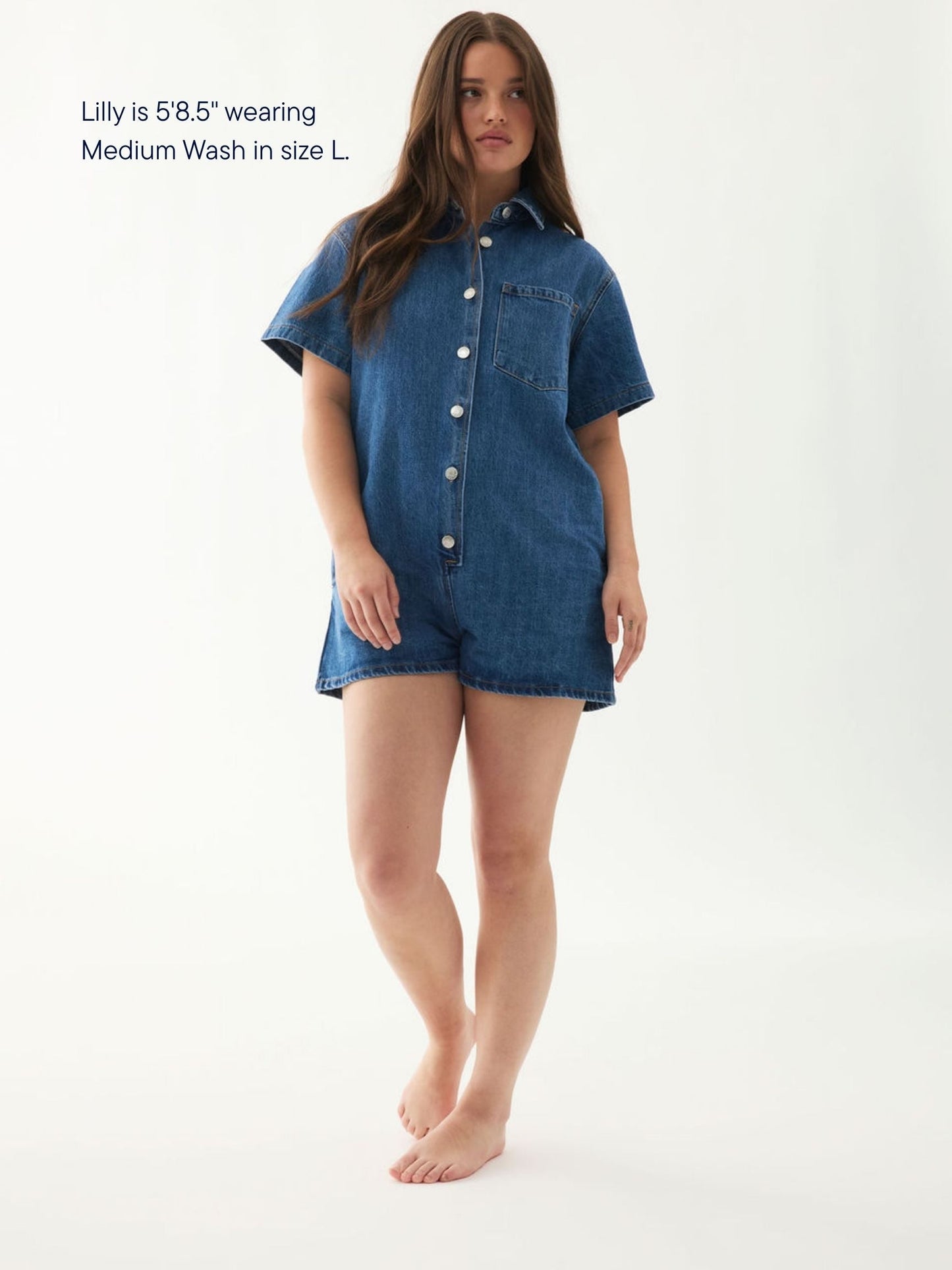 Short Sleeve Denim Romper