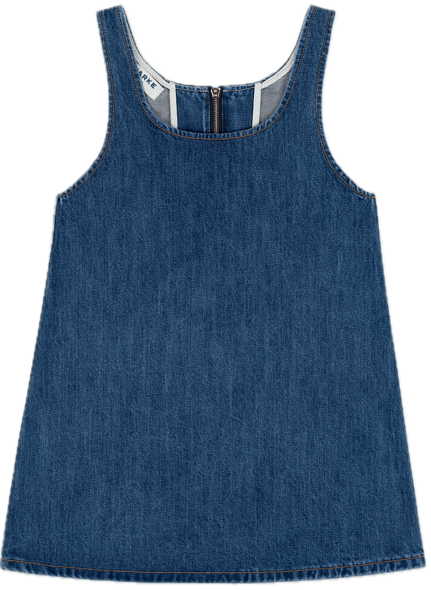 denim mini dress flat lay -medium wash