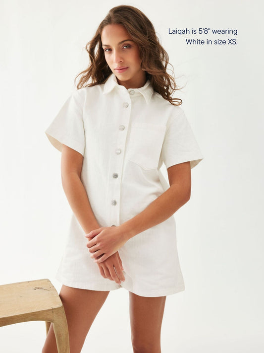 Short Sleeve Denim Romper