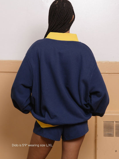 Two Tone Varsity Mockneck