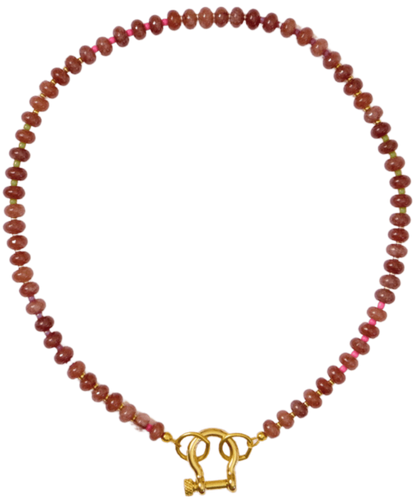 spicy dan necklace flat lay -chocolate