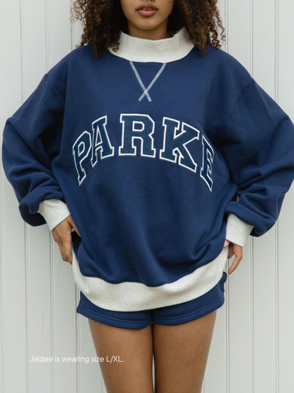 Two Tone Varsity Mockneck