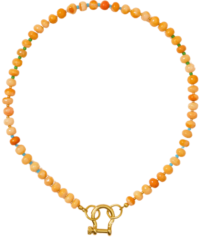 spciy dan necklace flat lay -orange