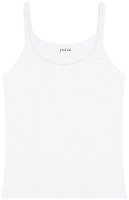 thin strap tank flat lay - white