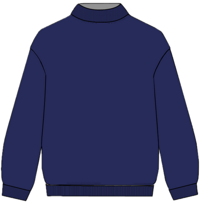 classic mockneck flat lay -denim