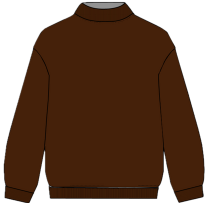 classic mockneck flat lay -chocolate