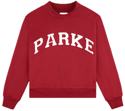 varsity mockneck flat lay -burgundy + white