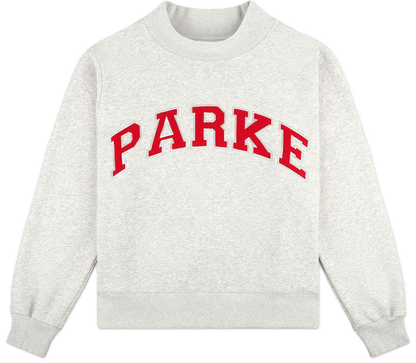 varsity mockneck flat lay -classic grey + ruby