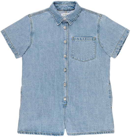 Short Sleeve Denim Romper