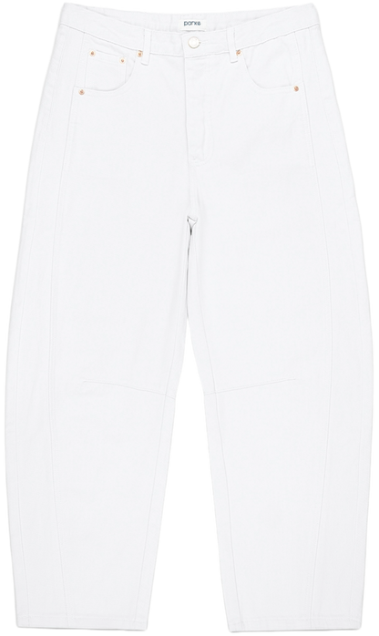 white horseshoe jean flat lay - white