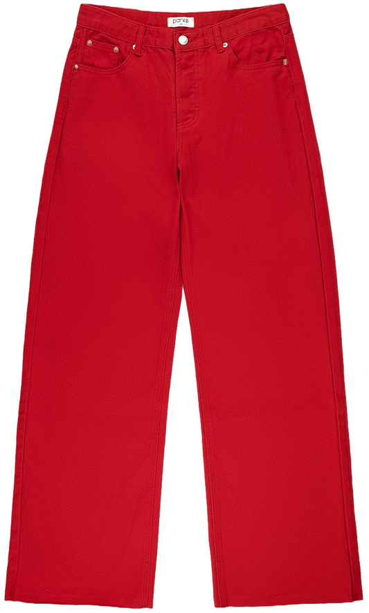 flat lay low rise baggy jean - washed red