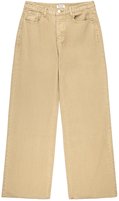 flat lay low rise baggy jean - camel