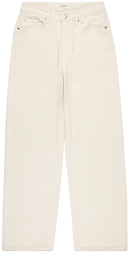 cream classic straight jean flat lay - cream