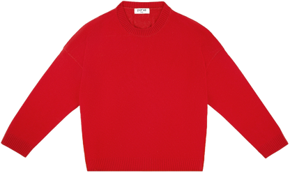 cherry oversized pullover sweater flat lay -cherry