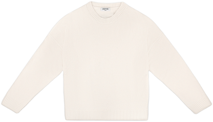 cream oversized pullover sweater flat lay -cream