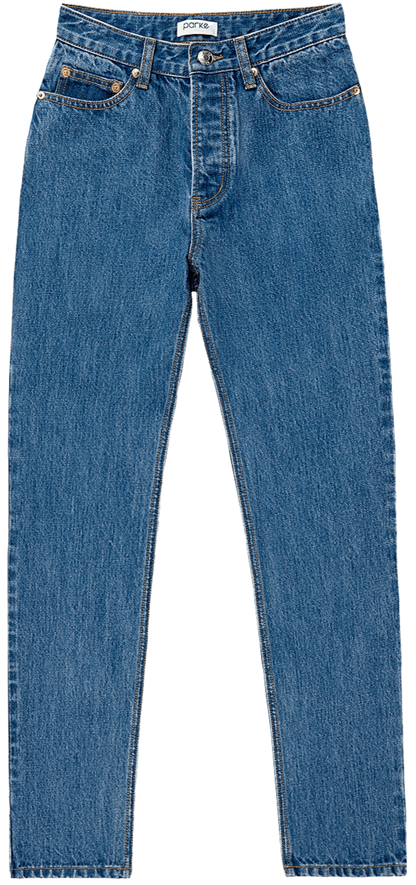 med wash 90's straight jean flat lay -med wash