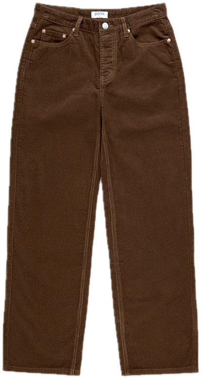 chocolate brown corduroy classic straight pant - chocolate brown