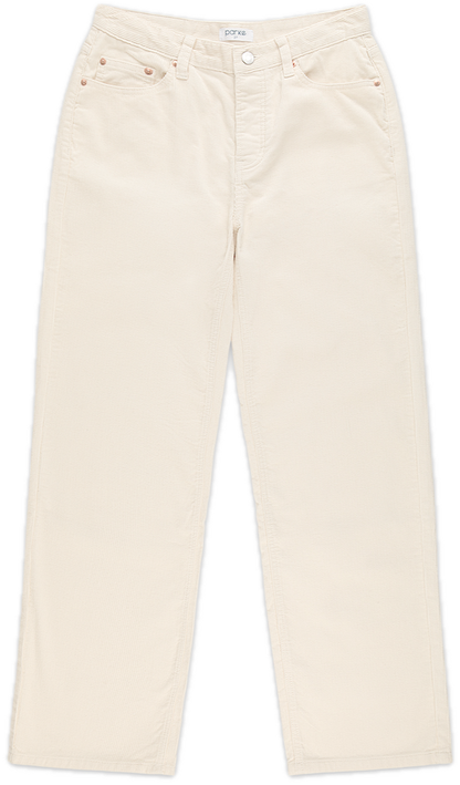 cream corduroy classic straight pant - cream