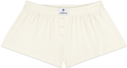 pointelle short flat lay -cream