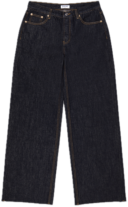 flat lay low rise baggy jean - dark wash