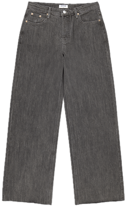 flat lay low rise baggy jean - grey