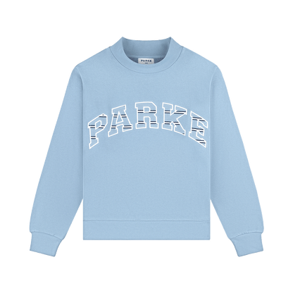 Maggie & Emma Heritage Varsity Mockneck -sky