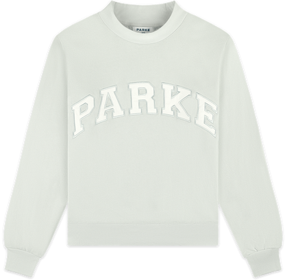 heritage varsity mockneck flat lay -something blue + white