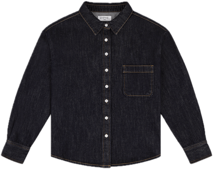 flat lay long sleeve button down - dark wash