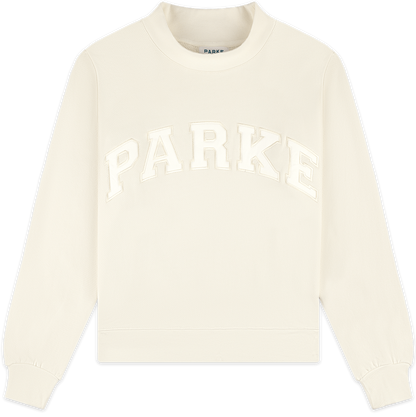 heritage varsity mockneck flat lay -cream