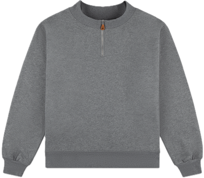 hlaf zip mockneck flat lay -stormy