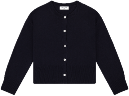 navy cardigan flat lay - navy
