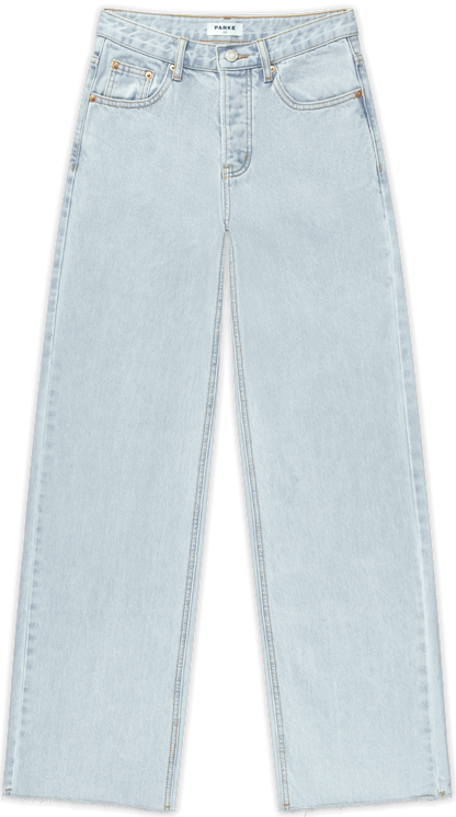 low rise baggy jean flat lay -light wash