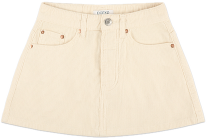 cream cord mini skirt flat lay - cream