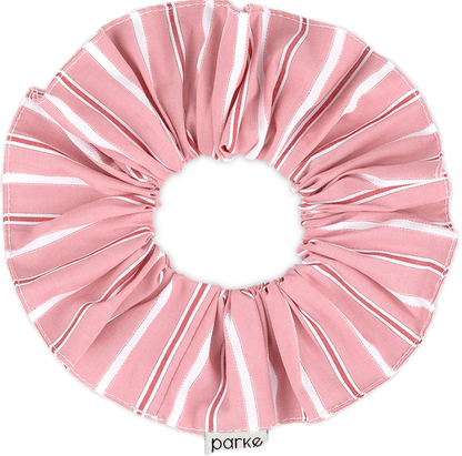 dark pink stripe scrunchie -dark pink stripe