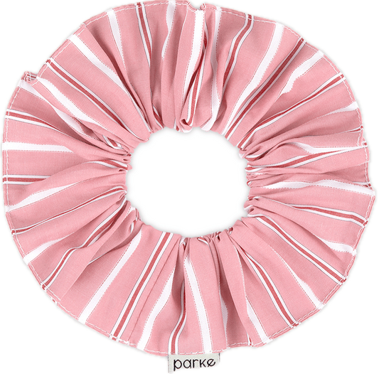 dark pink stripe scrunchie -dark pink stripe