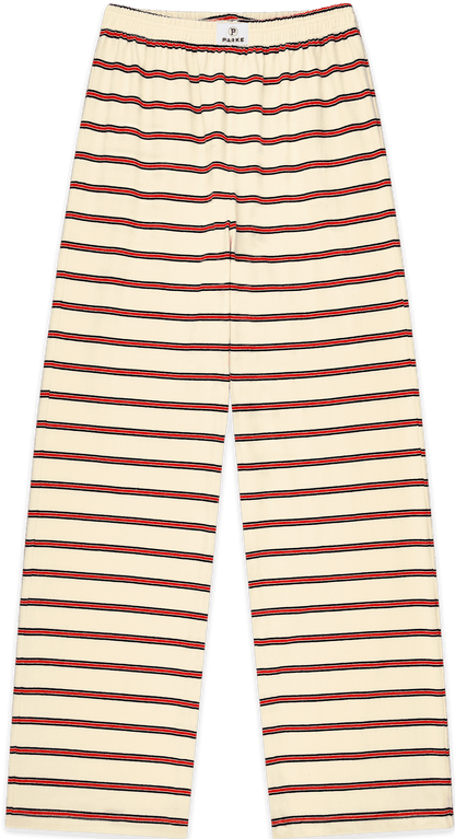 cotton boxer pants flat lay -firecracker stripe