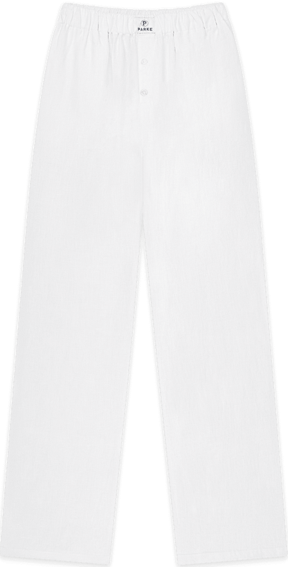 linen boxer pant -white