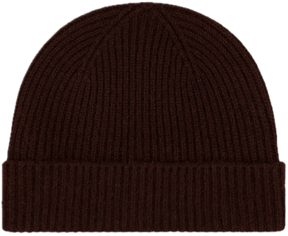 chocolate cashmere hat flat lay - chocolate