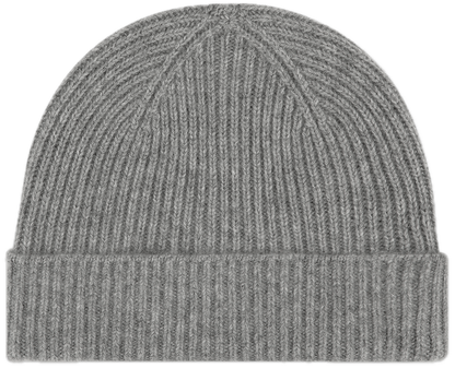 heather grey cashmere hat flat lay -  heather grey