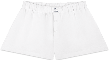 linen boxer short flat lay -white