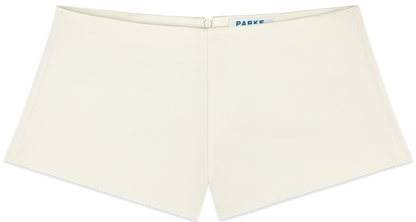 Satin shorts flat lay -cream