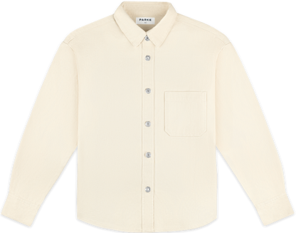 aureum x parke shacket flat lay -cream