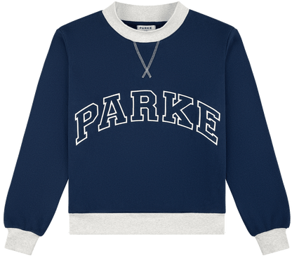 two tone varsity mockneck -denim