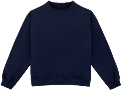navy classic mockneck flat lay - navy