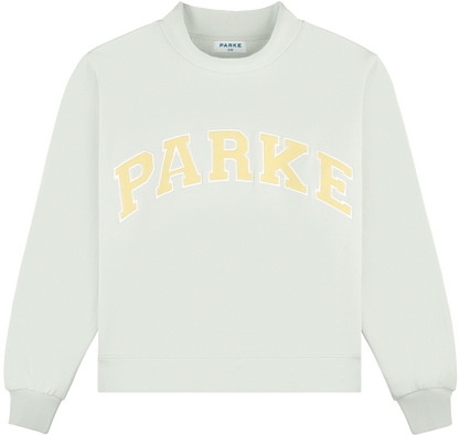 varsity mockneck -something blue + peel