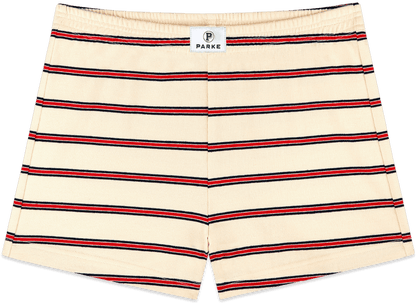 cotton mini shorts -firecracker stripe