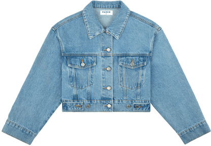 adjustable denim jacket -vintage wash