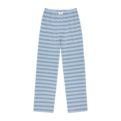 Maggie & Emma Striped Cotton Boxer Pants -Sky Stripe