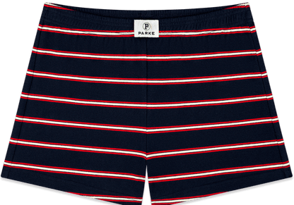 cotton mini shorts -navy stripe
