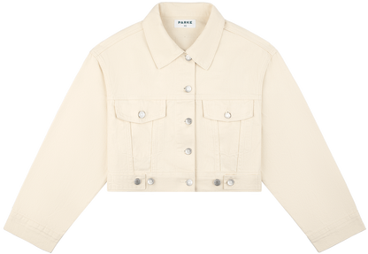 adjustable denim jacket -cream